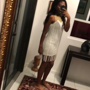 Cute white and gold dress with tassels